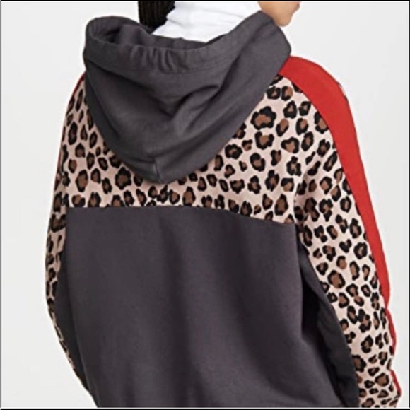 Authentic MONROW Animal Print Pullover Hoodie Size L - Picture 4 of 4